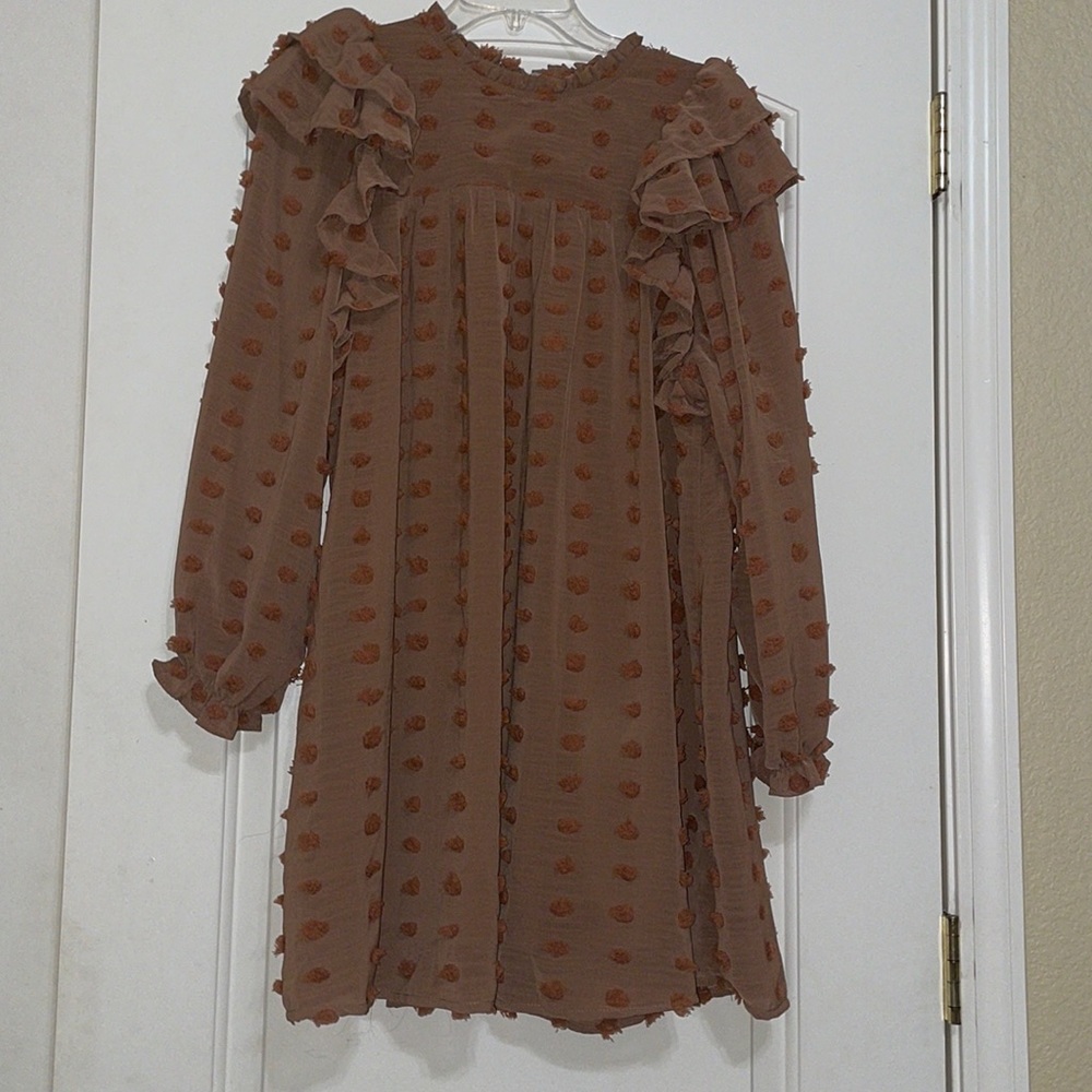 Brown dotted dress!